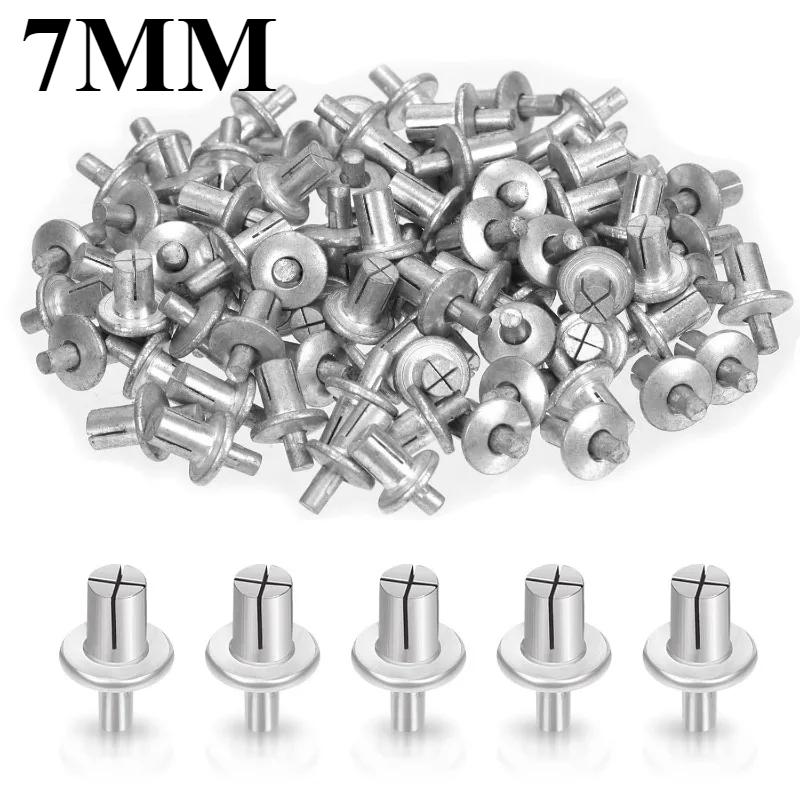 100/10x Hammer Drive Expansion Rivets Percussion Expansion Aluminum Nail Head Piercing Knock Type Small Tapping Screws Fasteners