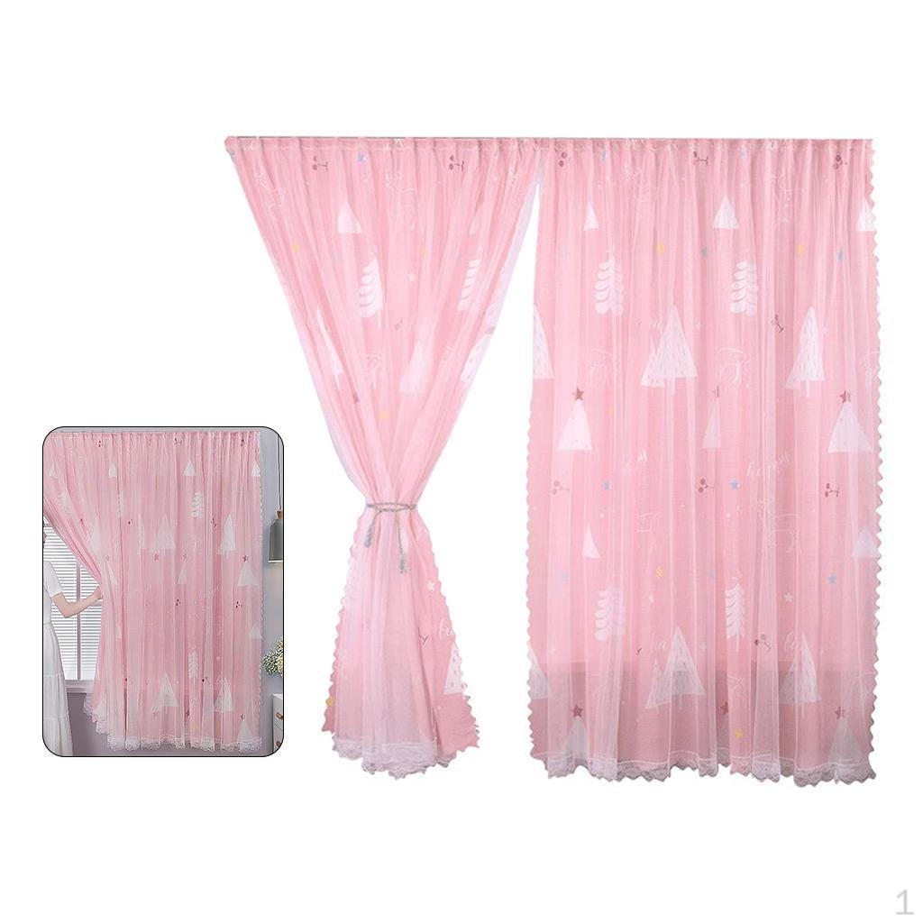 Curtains Living Room Double Layer Polyester Voile Draperies Window Treatment