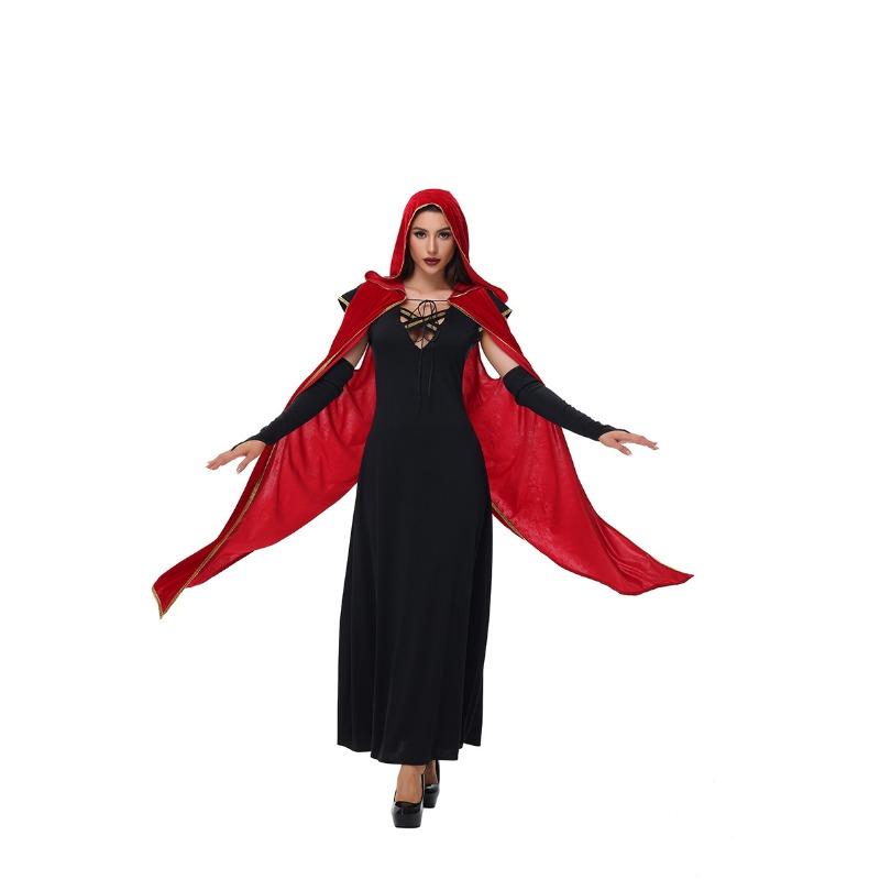 

Взрослый вампирский плащ темный готический костюм на Хэллоуин ведьма вампир L