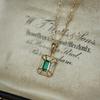 Keizerlijke smaragd zirkonia ketting hanger - vintage, niche design sieraden