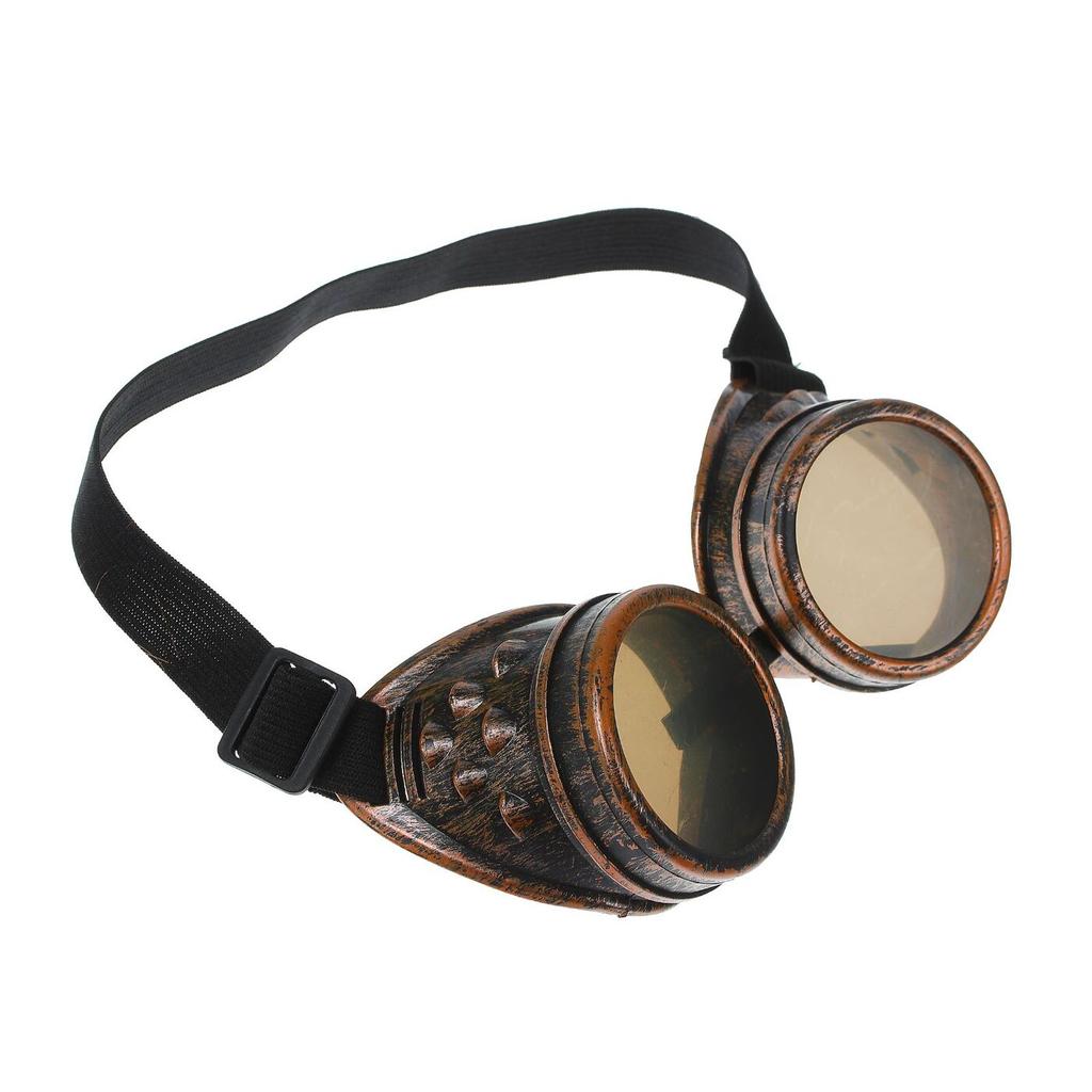 Steampunk Industrial Vintage Double Layer Goggles Adjustable Strap Protective Eyewear for Costume Accessories
