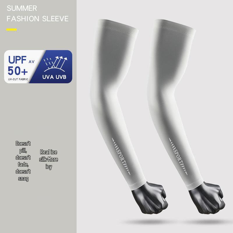 Maniche da Braccio in Ghiaccio di Seta Anti-UV Premium per Uomo - Ultra-sottili, Fresche, Traspiranti Protezione Solare per Ciclismo e Attività all'Aperto.