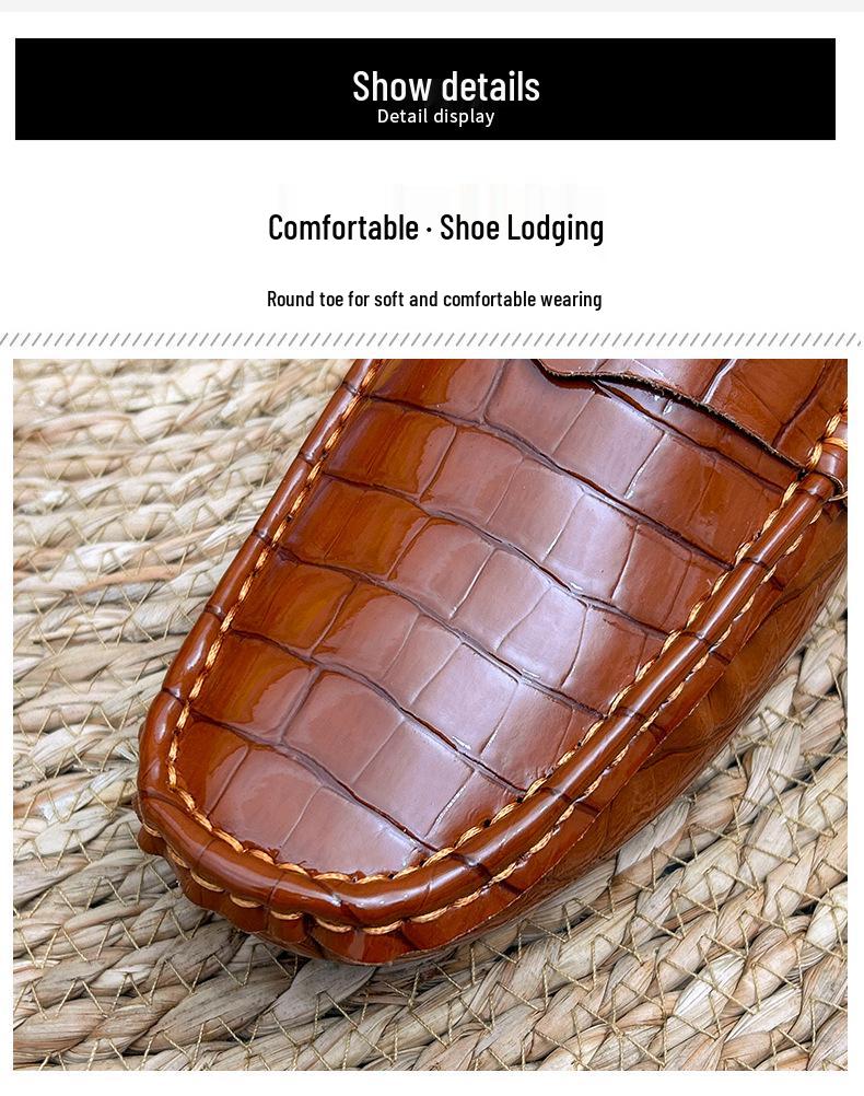 Men's Large Leather Slip-on Loafers: Spring Driving Casual Shoes