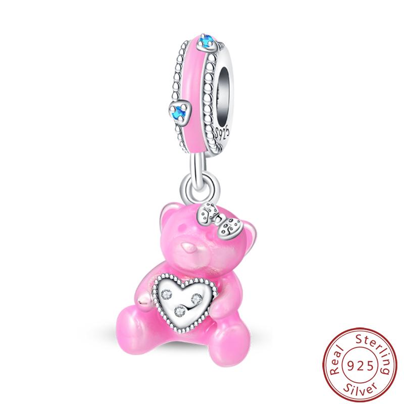 Süßes Kupfer Zirkuskleid Blumen Plüsch Junggesellenhut Bärenanhänger Perlen 3mm DIY Schmuck