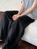 LUXI Women's Tencel Linen Elastic Waist Wide-Leg Summer Pants