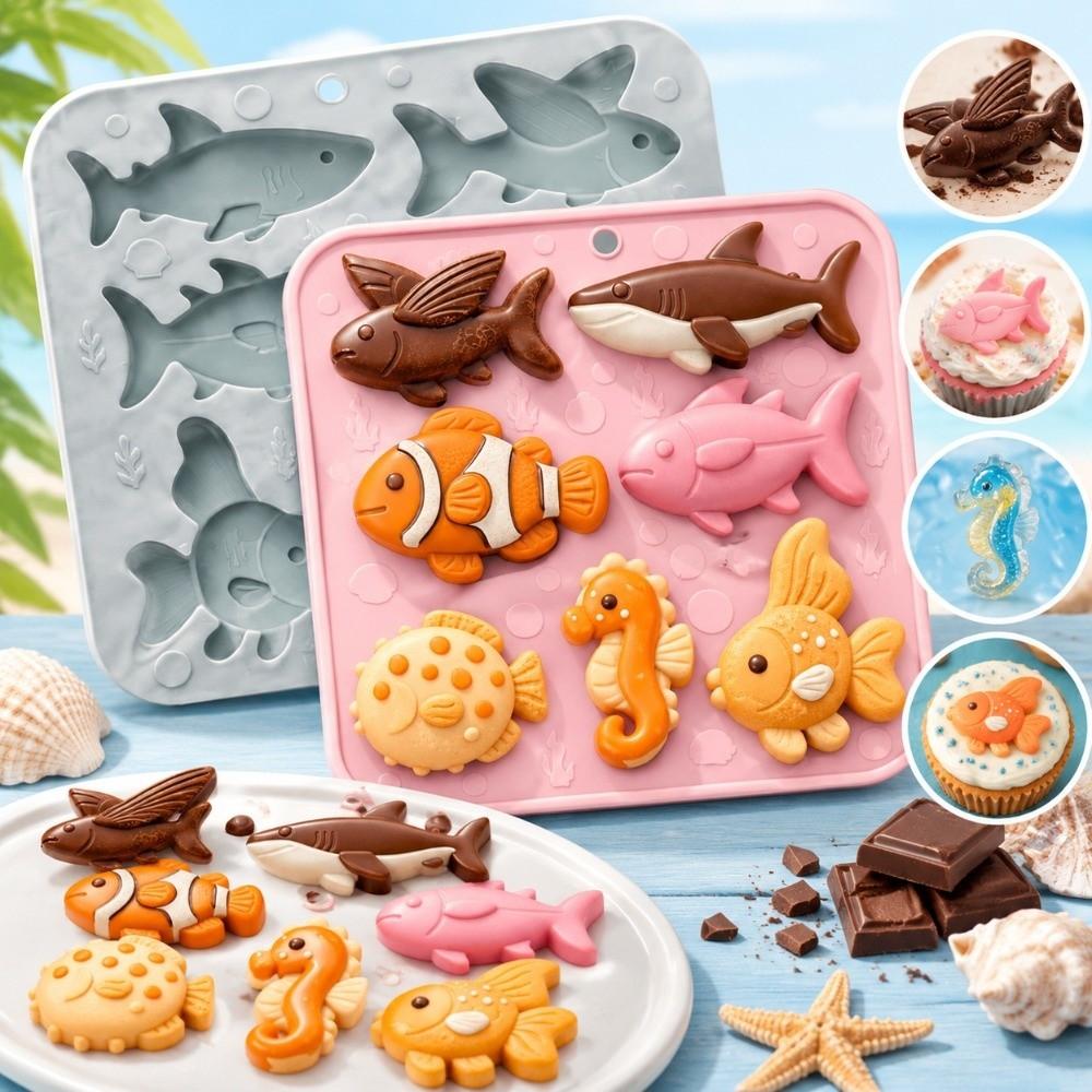 Reusable Mousse Cake Mold Ocean Theme Baking Mould Chocolate Dessert Mold Homemade Candy