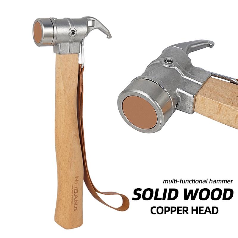 Multi-Function Outdoor Camping Hammer: Stainless Steel & Brass Woodpecker Design for Tent Canopy Nails