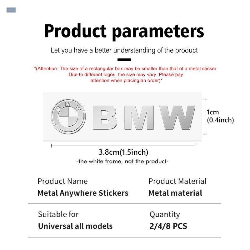 4/8pcs 3D Metal Car Emblem Logo Decorative Sticker Badge Decal For BMW M Sport M2 M3 M4 M5 M6 E46 E90 E60 F10 F20 E87 X3 X6 LNYCP1