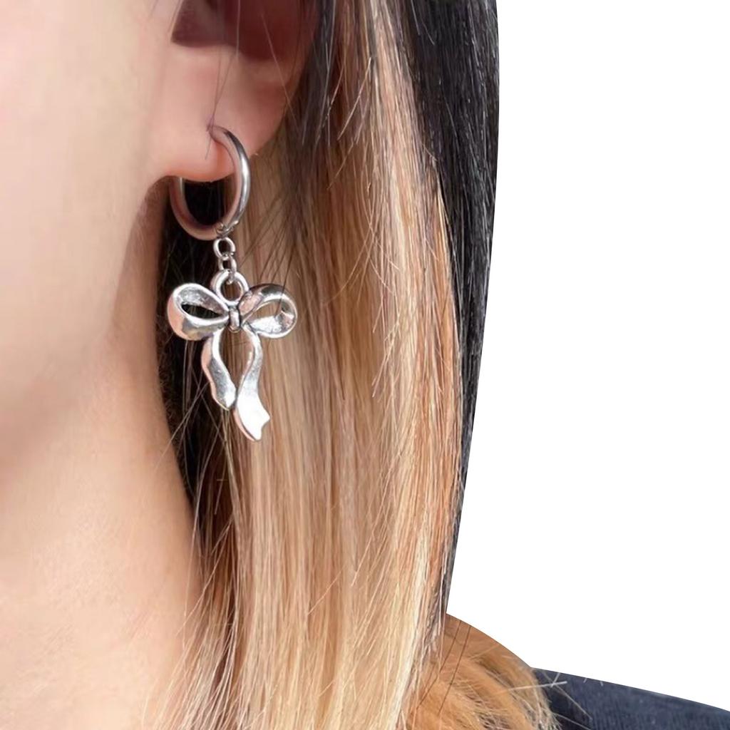 Fashion Pendant Earring Sweet Cool Bowknot/Thread Star Dangle Earrings Elegant Small Hoop Earrings Party Jewelry