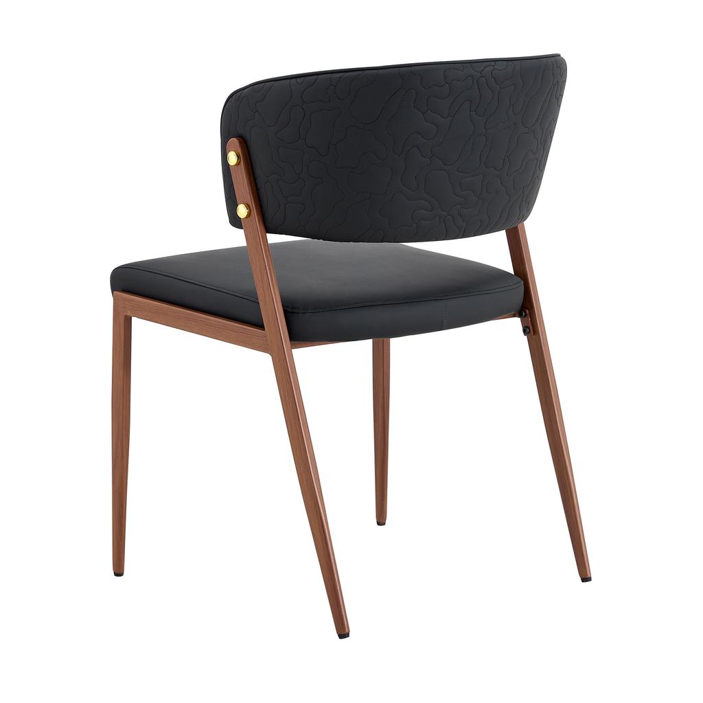 Dining Chair Set of 2 Modern Upholstered with Metal Frame, Ergonomic Backrest, Faux Leather Chair for Dining Room Living Room Kitchen - Chair Only