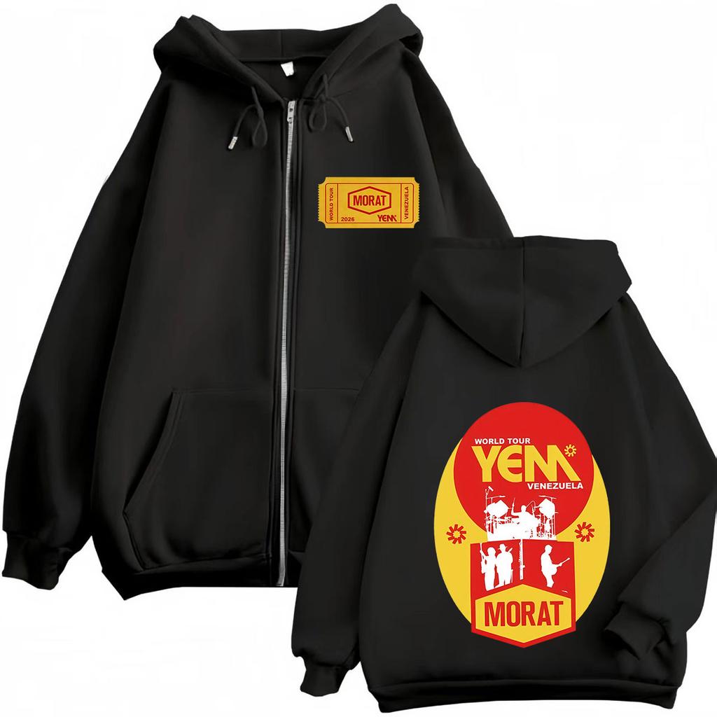 Band Morat Yem Ya Es Manana World Tour Print Zipper Hoodie Men Women Fashion Sweatshirt Loose Casual Hip-hop Zip Up Jacket