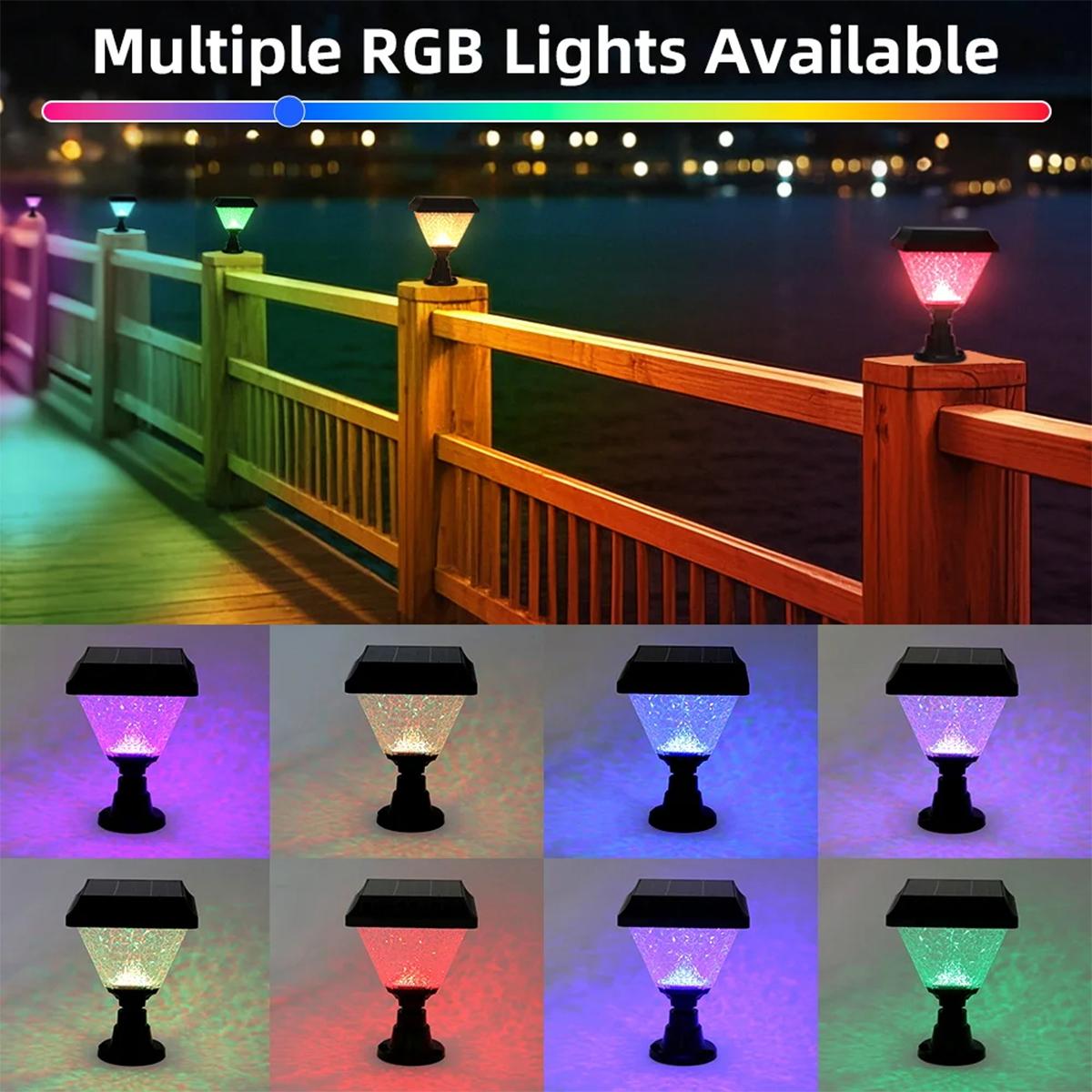 

Солнечный свет с таймером, уличный фонарный столб, фонари для забора, теплый белый, водонепроницаемый для сада, двора, улицы, декоративные столбы