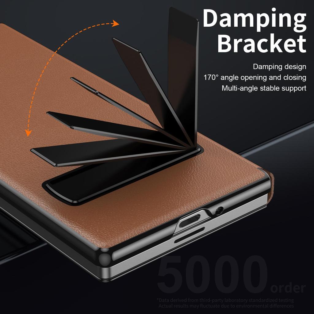 Capa Samsung Z Fold7 de Couro com Suporte Flip para Fold6/5/4/3 - À Prova de Queda, Protetora, Compatível com Comércio Eletrônico Transfronteiriço