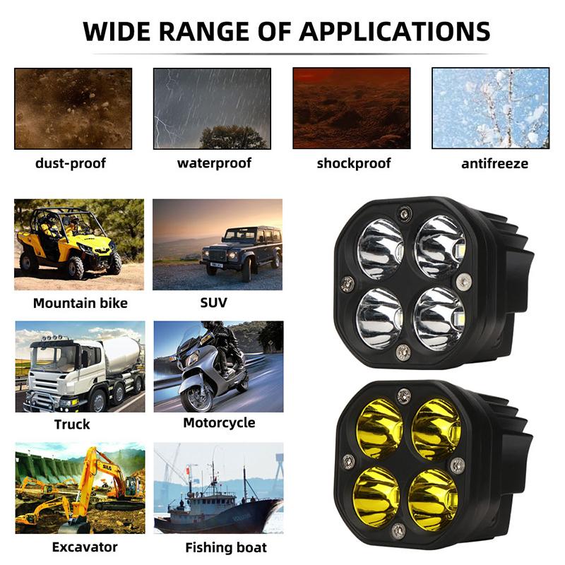 Motorcycle Led Work Light 12V Fog Light Spotlight DRL For Car 4x4 Off Road ATV SUV Motorcycle Trucks Tractors Boat Headlights