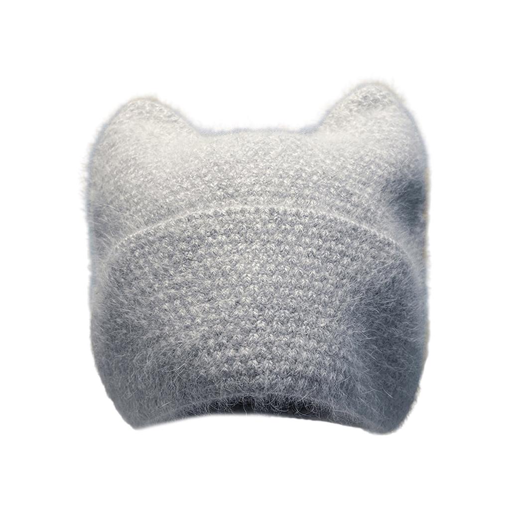 Cats Ear Knitted Hat Women Crochet Hat Warm Winter Hat Soft Crochet Hat Windproof Snow Hat for Women Outdoor Activity