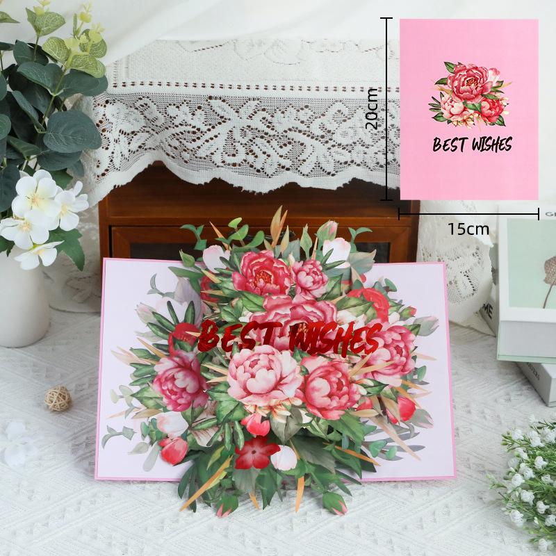 3D Pop Up Greeting Card with Floral Hummingbird Butterfly Popup Card Blank Note Birthday Mother's Day Anniversary All Occasions