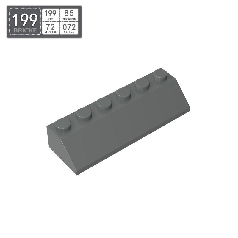 

BRICKE 23949: 2x6 Slope Building Blocks Compatible with LEGO, Ideal for MOC DIY Projects Piece темно-серого