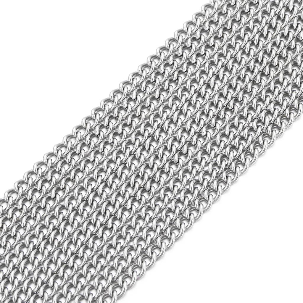 5Yards Stainless Steel Chains 1/1.5/2/2.5/3/3.5/4.5mm Bulk Link Chains For DIY Jewelry Making Necklace Bracelets Accessories