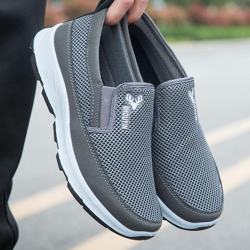 

Повседневная обувь на мягкой подошве для мужчин среднего и пожилого возраста, тканевая обувь «старый Пекин», рабочая обувь-лоферы для ленивых людей, дышащая спортивная обувь 44