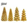 Stylish Entryway Holiday Decor Golden Christmas Tree Ornament for Tabletop Decor Modern Resin Xmas Festive Home Accents Figurine Table Centerpiece