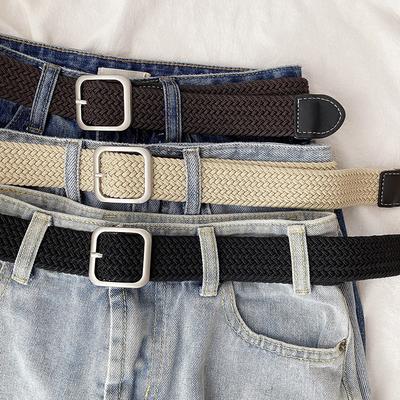 Woven Belt Women'S Student Decorative Elastic Pants Strap Trendy Fashion Canvas Men'S Belt
