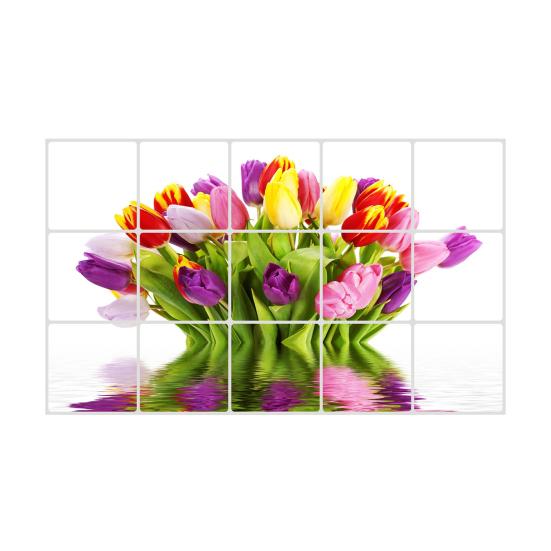 Kitchen Oil Proof Wall Stickers Flowers/Fruits/Green Leaves Waterproof Backsplash Wall Protector Film Removable Tile Decal for Cupboard