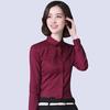 Women Formal Shirt Cotton Plain OL Blouse Button Long Sleeve Suit Office Business Work Regular Fit