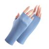 Solid Simple Fingerless Ice Gloves Sun Protection Casual Driving Cycling Short Gloves Thin Breathable Elastic Mittens For Women