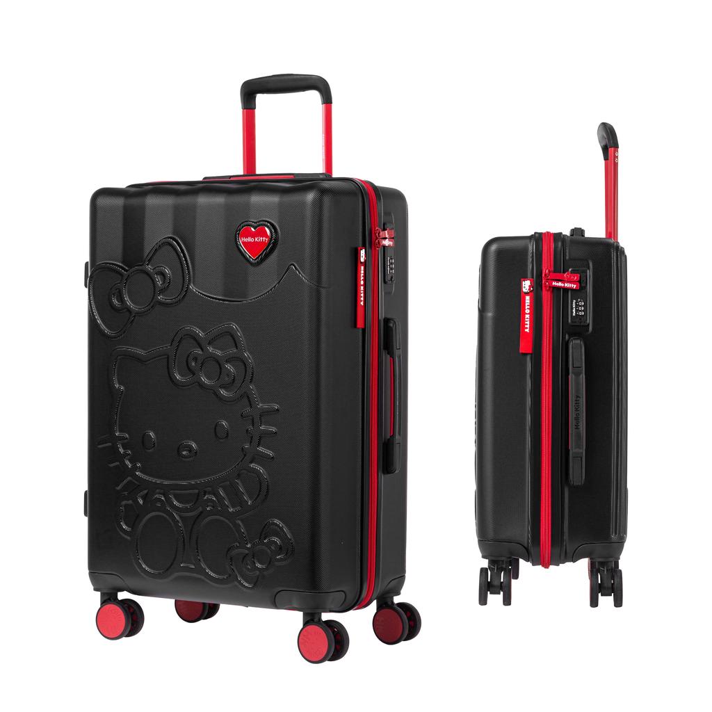 Set of 3 DOKI BLACK HELLO KITTY Rigid Suitcases