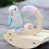 Bite-resistant Rocking Parakeet Toy Wooden Bird Rocking Stand Parrot Perch Stand  Cage Accessory