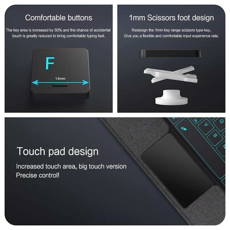 Xiaomi Pad 5 Keyboard Case with Touchpad and Magnetic Detachable Xiaomi Xiaomi Pad 5 Pro Keyboard Freely Adjustable Magnetic Trackpad Included