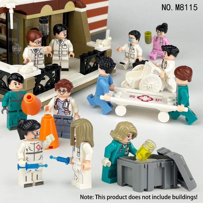 M8260 Doctor Benevolent Doctor Doll Children Assemble Small Particle Building Block Toys, Suitable for Children