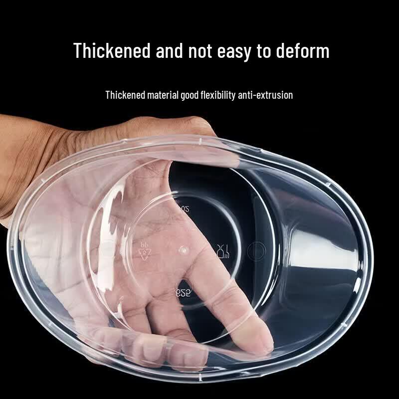 Disposable Round Plastic Take-Out Boxes with Lids
