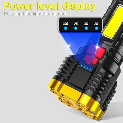 Latarka 5 LED Przenośna lampa robocza o dużym natężeniu światła Latarka ładowana przez USB z bocznym światłem 4 tryby światła