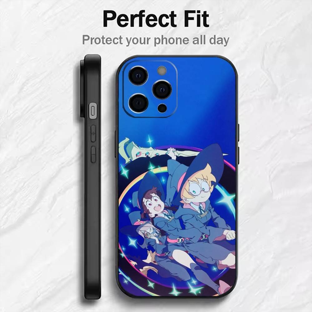 

L-Little Witch A-Academia Phone Case For iPhone17,16,15,14,13,12 Plus,Max Soft Silicone Black Cover iPhone12PROMAX