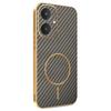 Phone Case For Xiaomi Redmi 13C 5G/13R 5G/Poco M6 5G Carbon Fiber Textured Electroplated TPU Back Cover