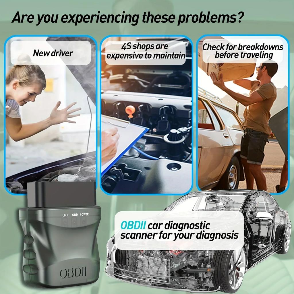 Wireless 4.0 OBDII Car Diagnostic Scanner – Automatic Fault Code Reader with Engine Light Check for All Vehicles