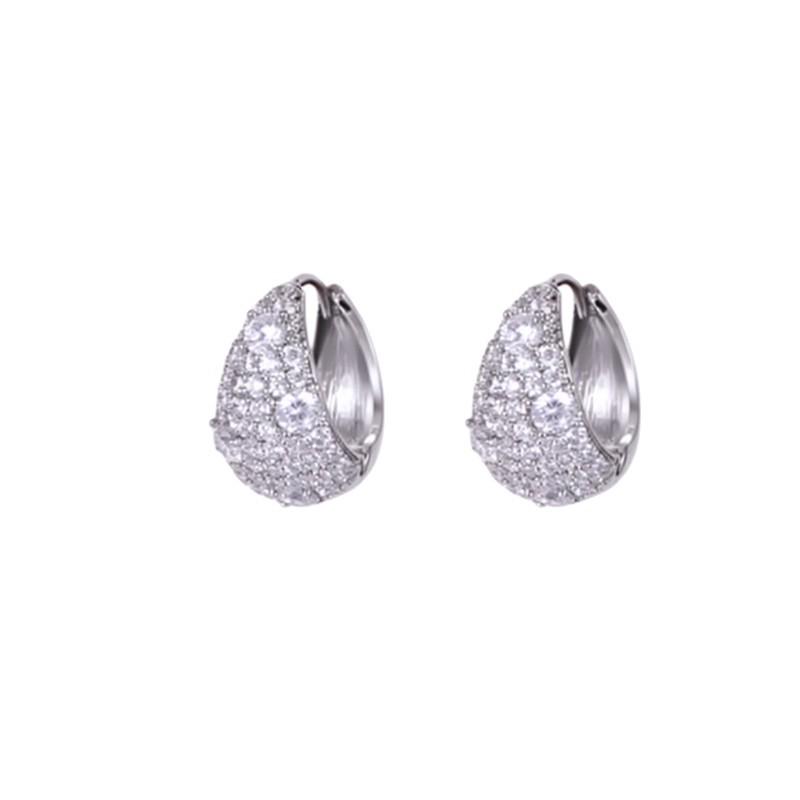 Zircon Round Simple Earrings: Stylish, Light Luxury, Versatile, High-Class Ear Accessories