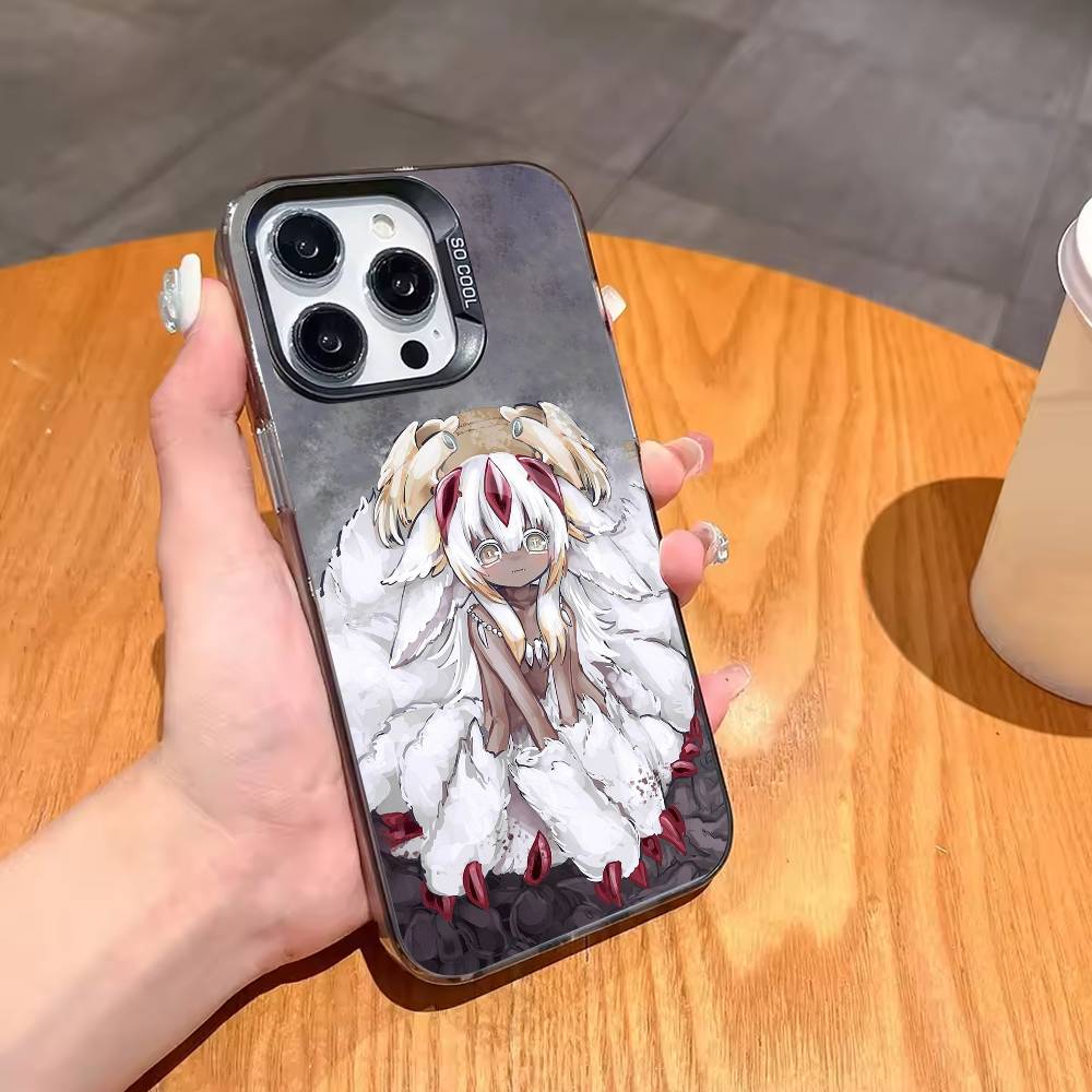 M-Made In A-Abyss Faputa Phone Case For iPhone17 16 15 14 13 12 Pro Max Grey Black Matte Laser Metallic Aurora Funda