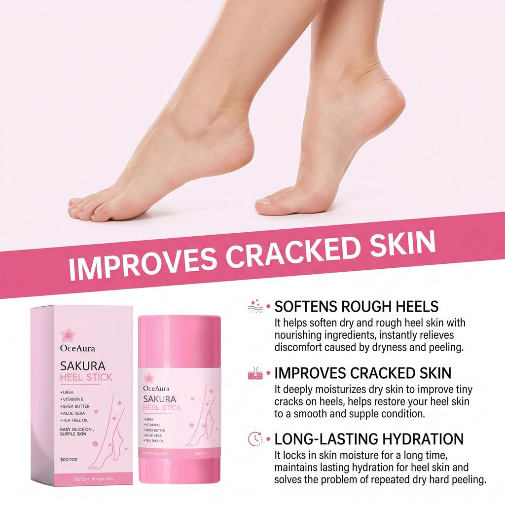Heel Care Balm Stick Moisturizing Lock Hydration Dry Cracked Rough Skin Repair Smooth Soft Quick Absorb Foot Treatment Portable