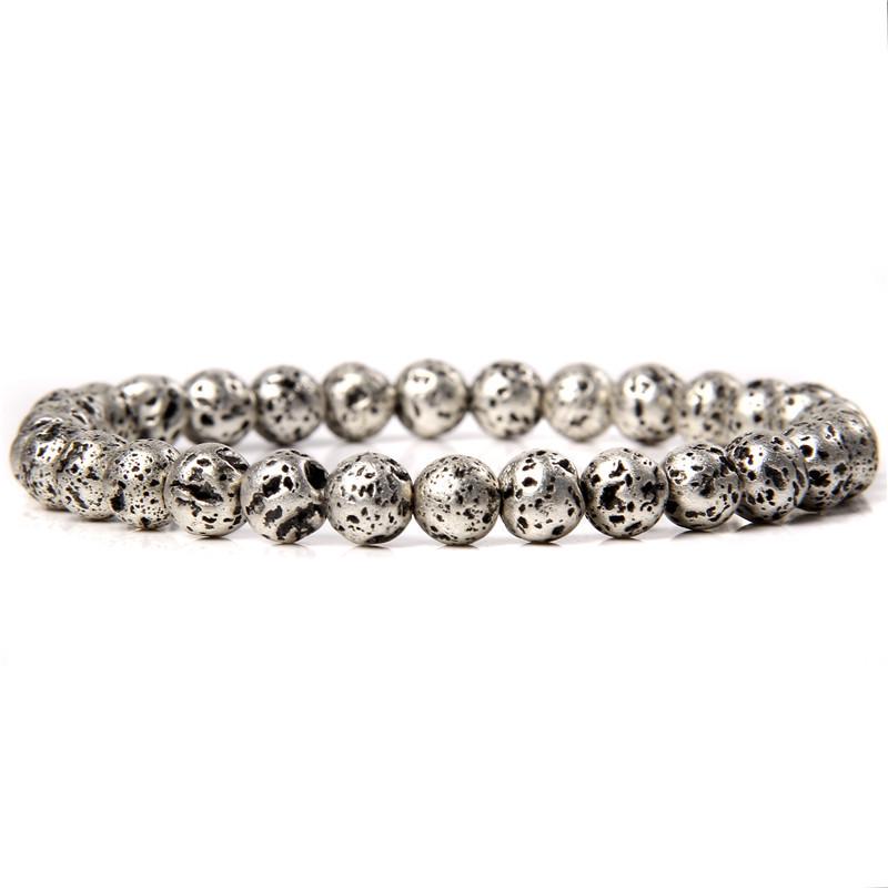 Bracelet en pierre naturelle pour femme: Œil de chat, aventurine verte, pierre volcanique, lapis-lazuli, perles, 6 mm