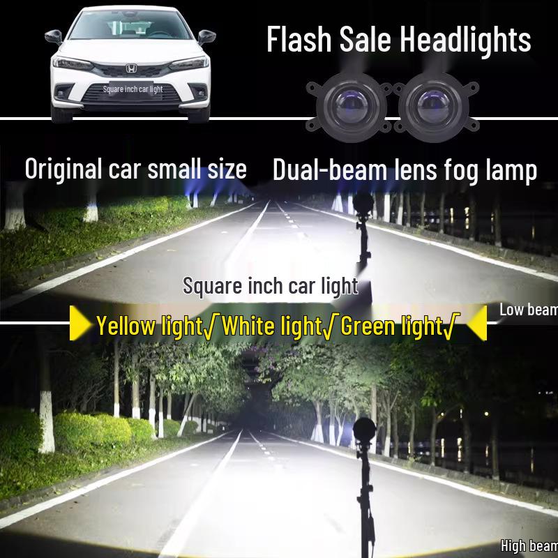 Compatible LED Fog Light Assembly for Honda Models: Lingpai, Binzhi, Fengfan, Crosstourer - Modified High/Low Beam Projector.