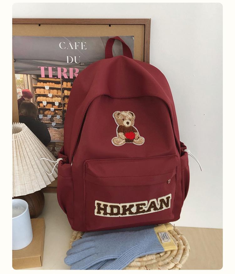 School Bag Korean Version Travel Bear Backpack American New Casual Large-capacity Versatile Backpack Cute Fashion Student School Bag