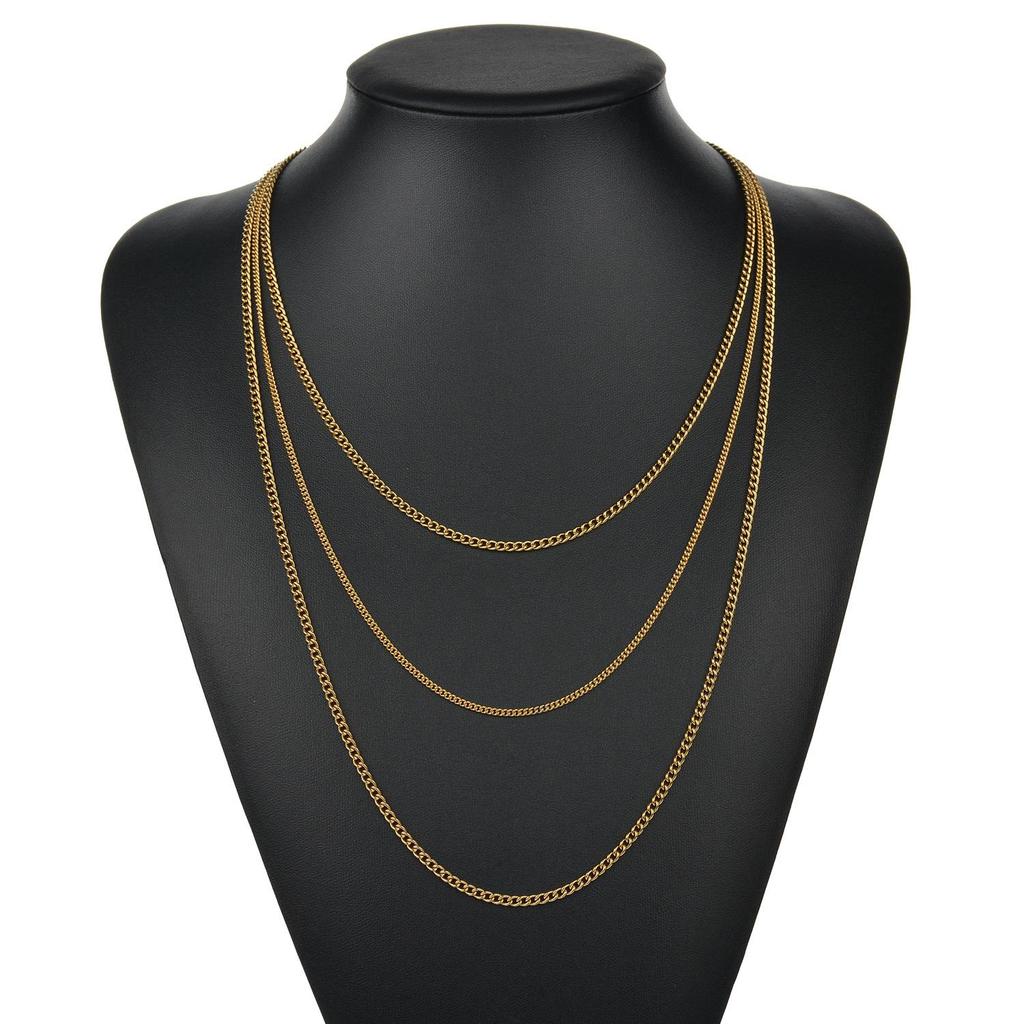 18k Gold Electroplated Minimalist Titanium Steel Twisted Wire Necklace Chain