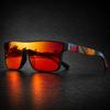 Okulary przeciwsłoneczne sportowe męskie damskie UV400 Jednoczęściowe soczewki Kwadratowe okulary przeciwsłoneczne z wzorzystymi zausznikami do jazdy na rowerze, wędrówek, podróży