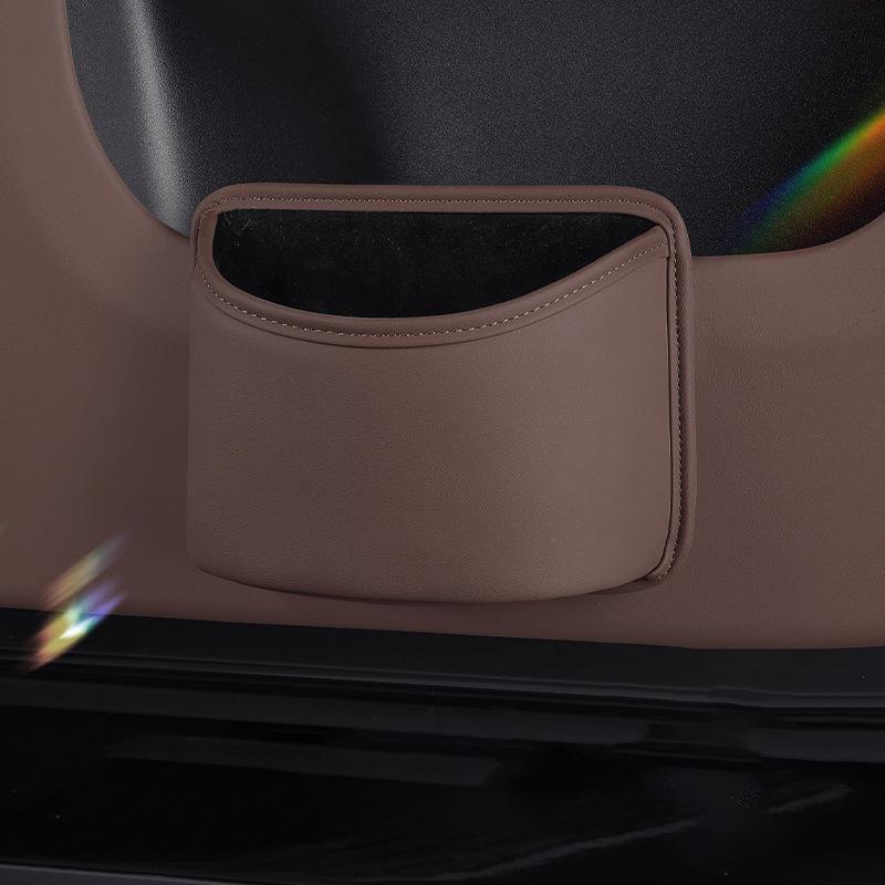 PU Leather Car Storage Box, Multifunctional Portable Trash Can, Suitable for Door Side Car Seat Back Hanging Organizer