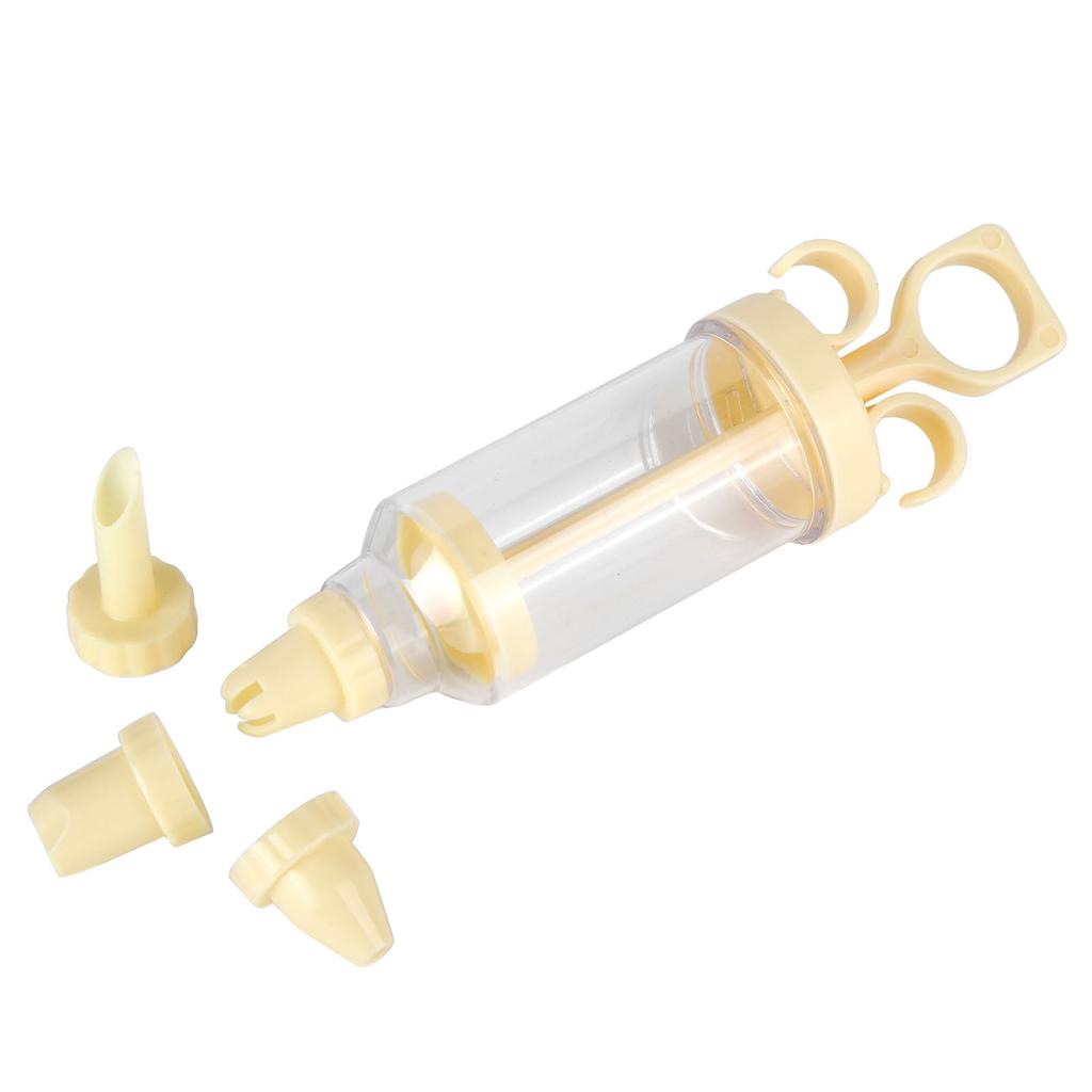 Pastry Decorating Nozzle Set Piping Syringe with 8Pcs Nozzles for Cake Decorating(CreamColored Nozzle )