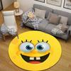 SpongeBob Cartoon Character Round Floor Rug, Yellow Fun Badge