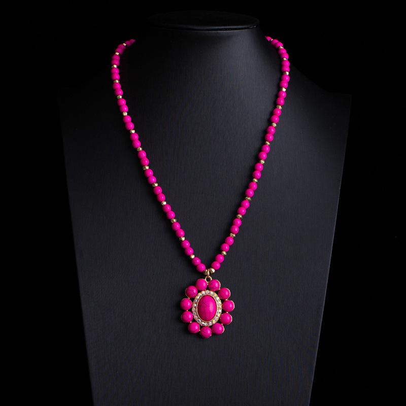 Bohemian Retro Ethnic Style Turquoise Necklace Female Western Denim Style Multi-Layered Wearing High-End Sweater Chain