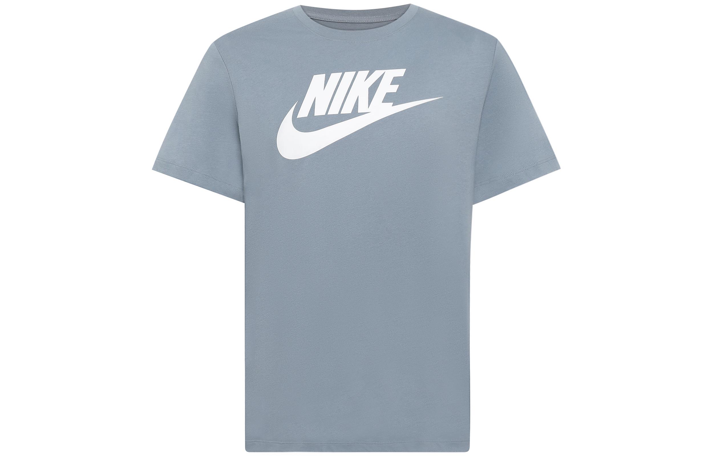 Nike T Shirts Men s Sky Blue Crew Neck Moderate Straight Fit AR5005-493 S
